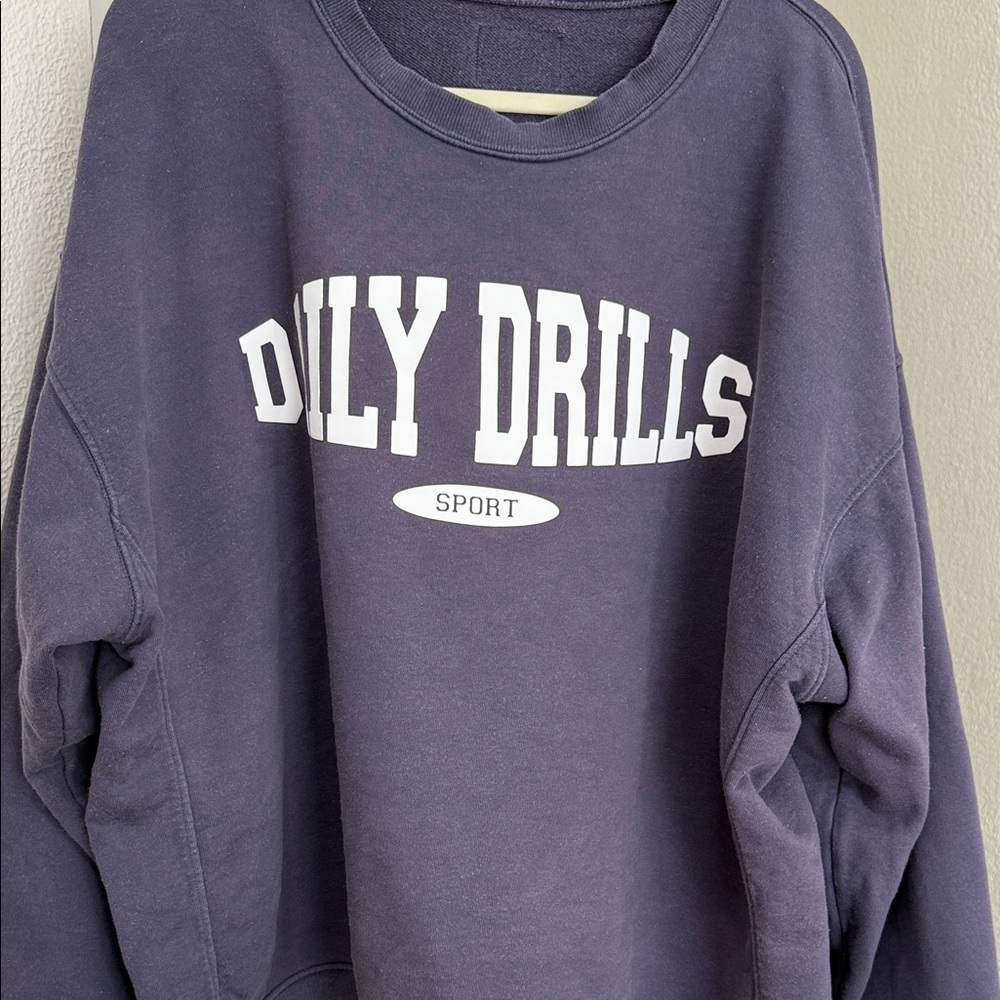 Daily Drills Women's Sporty Purple Crew Neck Sweater